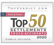 TopVerdict.com | United States top 50 Settlements Truck Accidents 2020 | Kamelia Jalilvand
